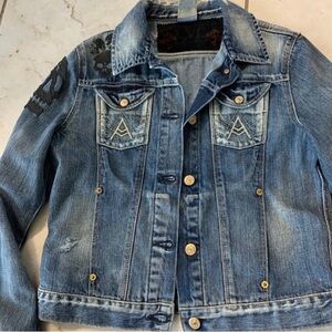 7 for all mankind A pocket jean jacket skulls